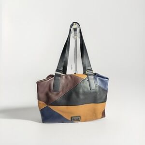 Fossil Preston Patchwork Satchel Bag Brown Multi Excellent‎ condition